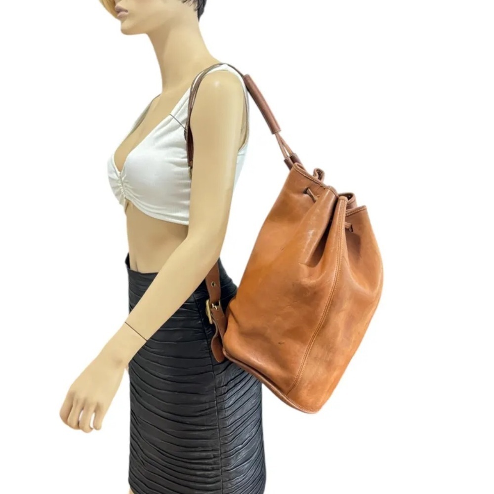 Vintage Coach Brown Leather Shoulder Backpack Bag